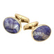 9ct Yellow Gold Blue John Oval Shape Cufflinks CL415