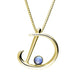 9ct Yellow Gold Moonstone Love Letters Initial D Necklace, P3451C.