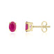 9ct Yellow Gold Ruby 6x4mm Oval Claw Set Stud Earrings. 33-23-025._2