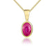 9ct Yellow Gold Ruby 6x4mm Oval Rub Over Set Pendant 62-61-002.