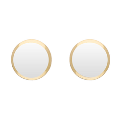 9ct Yellow Gold Sterling Silver Bauxite Stepping Stones Round Stud Earrings E1292