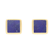 9ct Yellow Gold Sterling Silver Lapis Lazuli Stepping Stones Square Stud Earrings E1295