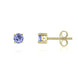 9ct Yellow Gold Tanzanite 4mm Round Claw Set Stud Earrings 33-24-072_2