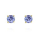 9ct Yellow Gold Tanzanite 4mm Round Claw Set Stud Earrings 33-24-072.
