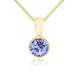 9ct Yellow Gold Tanzanite 5mm Round Rub Over Set Pendant 62-66-001.