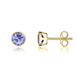 9ct Yellow Gold Tanzanite 5mm Round Rub Over Set Stud Earrings. 33-24-003_2