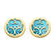 9ct Yellow Gold Turquoise Flore Filigree Earrings, E1782