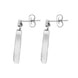 9ct White Gold Whitby Jet Organic Curved Drop Earrings. E679