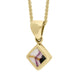  9ct Yellow Gold Blue John Dinky Square Necklace, P327.