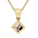 9ct Yellow Gold Blue John Dinky Square Necklace, P327.