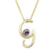9ct Yellow Gold Blue John Love Letters Initial G Necklace P3454C