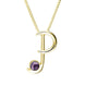 9ct Yellow Gold Blue John Love Letters Initial P Necklace P3463C