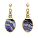 9ct Yellow Gold Blue John Oval Bottletop Drop Earrings E056