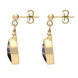 9ct Yellow Gold Blue John Oval Bottletop Drop Earrings E056