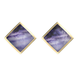 9ct Yellow Gold Blue John Rhombus Earrings. E015.