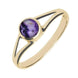 9ct Yellow Gold Blue John Round Split Shoulder Ring. R029.