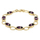 9ct Yellow Gold Blue John Seven Oval Stone Bracelet. B185.
