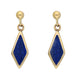 9ct Yellow Gold Lapis Lazuli Dinky Diamond Drop Earrings E229