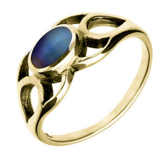 9ct Yellow Gold Moonstone Lattice Ring, R146.