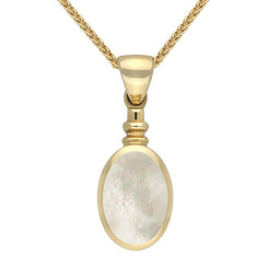9ct Yellow Gold Mother Of Pearl Bottletop Necklace P008