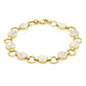 9ct Yellow Gold Mother of Pearl Nine Stone Round Ring Bracelet. B537.