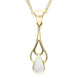 9ct Yellow Gold Mother of Pearl Pear Spoon Necklace. P162.