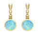 9ct Yellow Gold Opal Bottle Top Drop Earrings E054