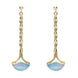 9ct Yellow Gold Opal Drop Twist Fan Earrings. E122