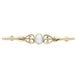 9ct Yellow Gold Opal Heart Bar Brooch M021