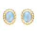 9ct Yellow Gold Opal Rope Edge Earrings, E289.