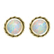 9ct Yellow Gold Opal Round Twist Edge Stud Earrings E134