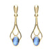 9ct Yellow Gold Opal Spoon Drop Earrings, E138.