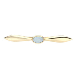 9ct Yellow Gold Opal Tapered Bar Brooch M043