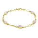 9ct Yellow Gold Pink Mother of Pearl Oval Spoon Bracelet. B231.