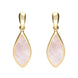 9ct Yellow Gold Pink Mother of Pearl Small Pointed Pear Drop Earrings E686.
