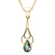 9ct Yellow Gold Spectrolite Pear Spoon Necklace, P162.