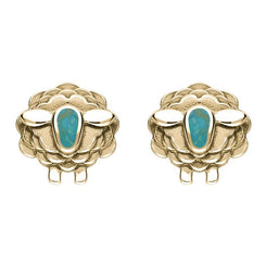 9ct Yellow Gold Turquoise Sheep Stud Earrings E2530