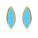 9ct Yellow Gold Turquoise Toscana Marquise Stud Earrings E1124