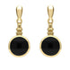 9ct Yellow Gold Whitby Jet Bottle Top Drop Earrings E054
