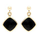 9ct Yellow Gold Whitby Jet Dinky Drop Earrings E227