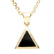 9ct Yellow Gold Whitby Jet Flat Triangle Necklace P085