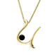 9ct Yellow Gold Whitby Jet Love Letters Initial U Necklace P3468C