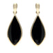 9ct Yellow Gold Whitby Jet Pointed Pear Drop Earrings E218