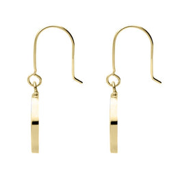 9ct Yellow Gold Whitby Jet Round Tree Drop Earrings E2429