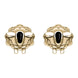 9ct Yellow Gold Whitby Jet Sheep Stud Earrings E2530