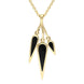 9ct Yellow Gold Whitby Jet Toscana Three Drop Graduated Necklace P1611