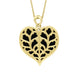 9ct Yellow Gold Whitby Jet York Minster Large Heart Necklace. P3305.