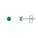 9ct White Gold Emerald 3mm Round Claw Set Stud Earrings. 33-22-054_2