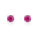 9ct White Gold Ruby 4mm Round Claw Set Stud Earrings. 33-23-009.