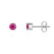 9ct White Gold Ruby 4mm Round Claw Set Stud Earrings. 33-23-009_2